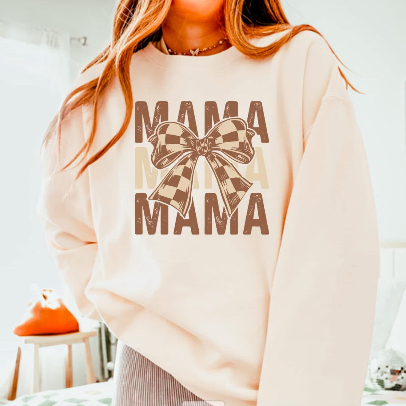 Mama with Checkered Bow