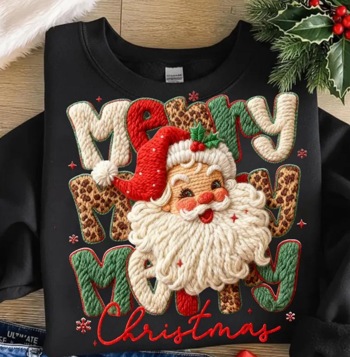 Leopard Merry Christmas Santa